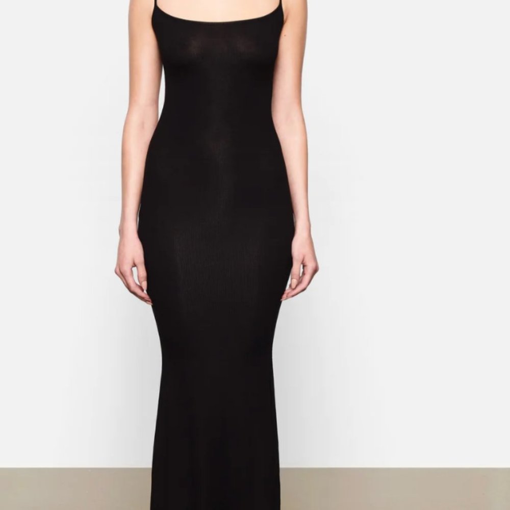 SKIMS Soft Lounge Maxi Dress Women's M Onyx Black NWT MSRP $80 Tik Tok